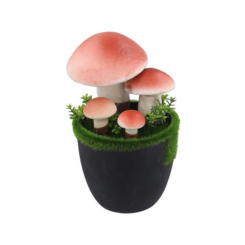1PC Potted Faux Garden Decor Simulation Moss Flower Pot Mushroom Artificial Mushroom Bonsai Plant