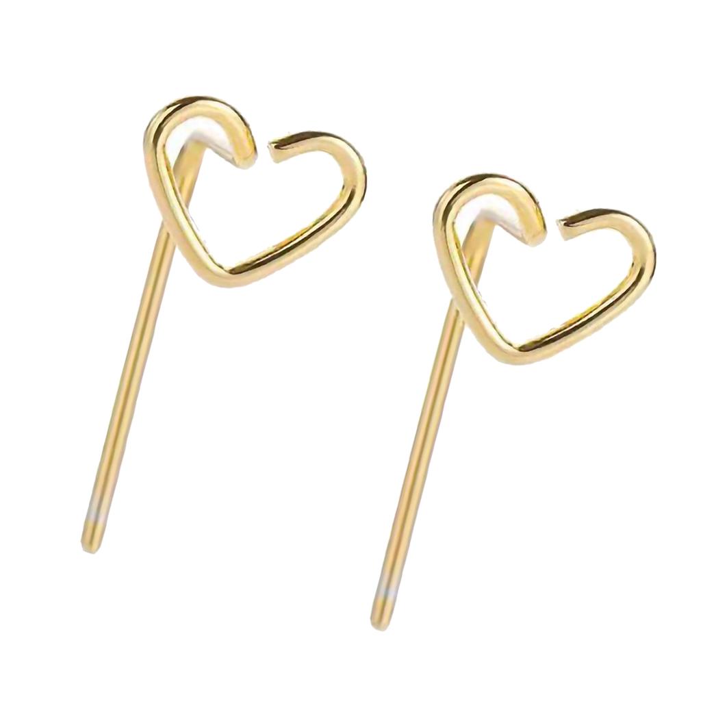 Серьги-пусеты в форме сердца Блестящие Стильные Изысканный дизайн Сплав Модные серьги-пусеты для повседневной носки Вечеринка Золото