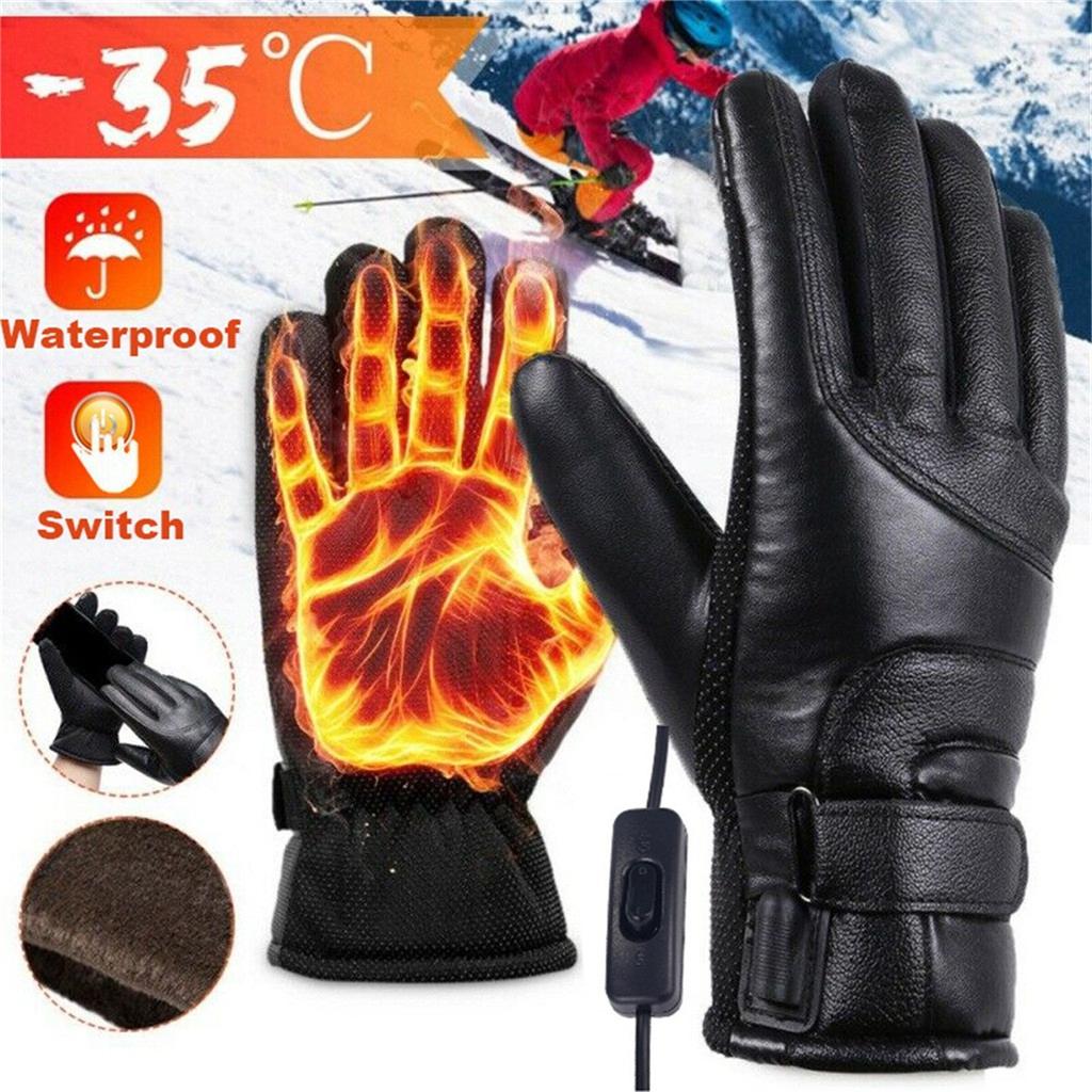 Electric Heated Gloves,Portable Battery Heating Thermal Gloves,Waterproof Touchscreen Gloves For Cycling