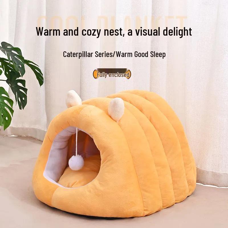 Plush Four Seasons Pet Bed for Cats and Small Dogs