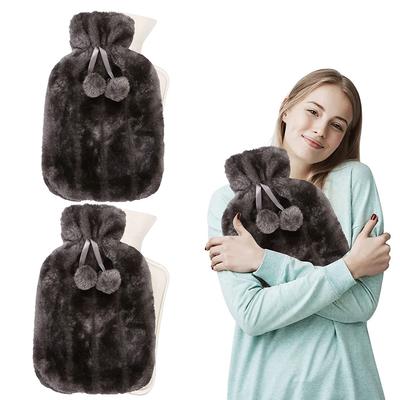 Детская грелка 2 л грелка с крышкой Пушистая грелка с крышкой Съемная и моющаяся грелка для рук и ног