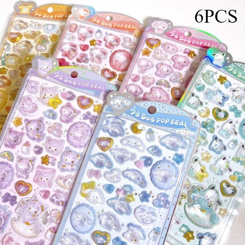 Новый!  Наклейки Kuromi Cinnamoroll My Melody 3D Желейные Наклейки Kawaii Декор Наклейки для Чехла Телефона DIY