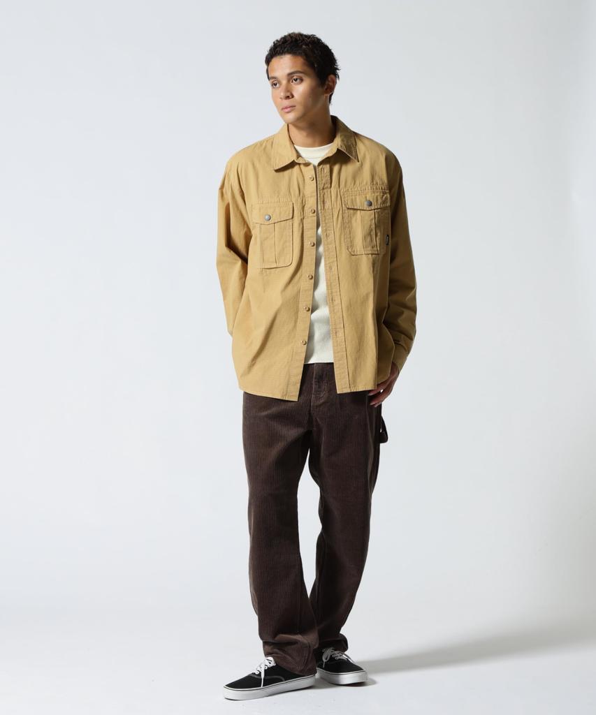 Avirex Concho Snap Utility Shirt Men's M 180 Khaki 783-5220017