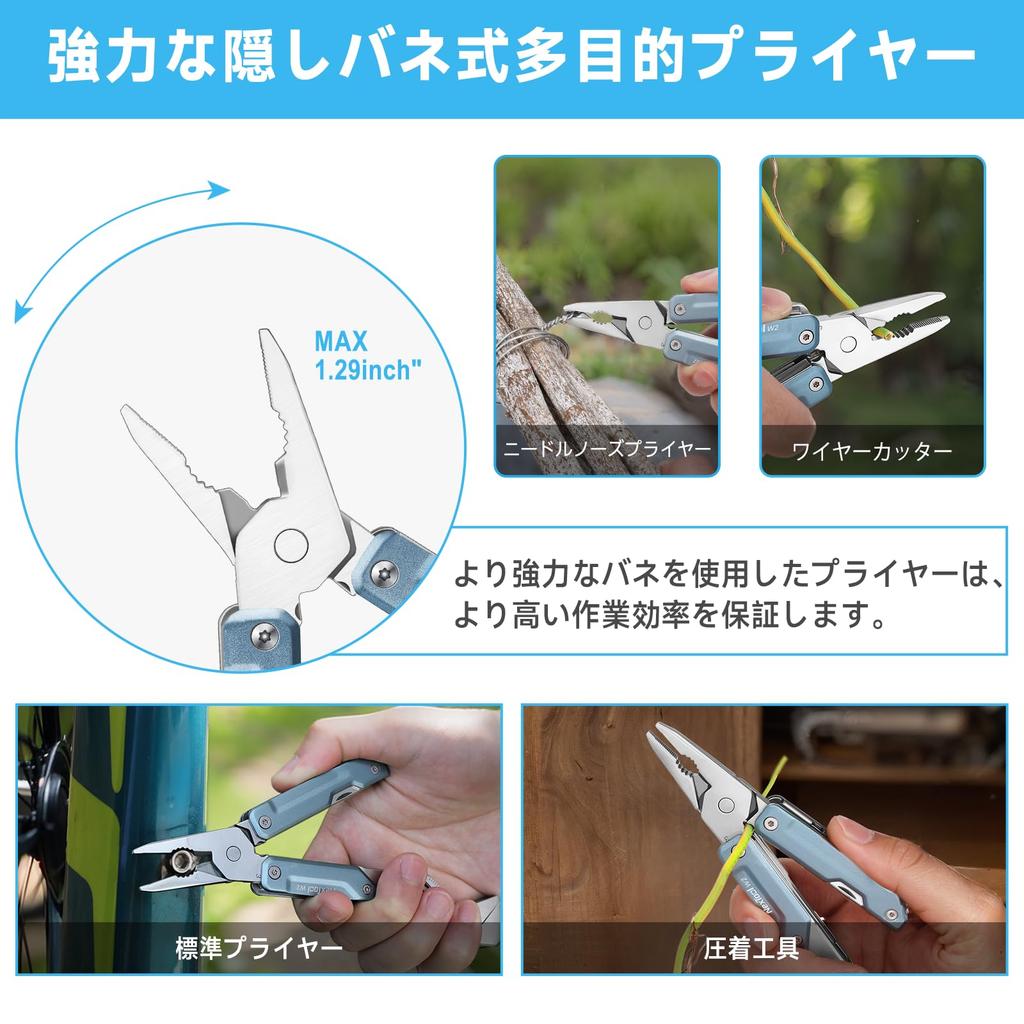 Мультитул NexTool W2 с регулируемым карманным битом и нейлоновым чехлом, 8-в-1, мультитул-гаечный ключ, мультитул-плоскогубцы, нож, отвертка, напильник, набор 9-в-1,
