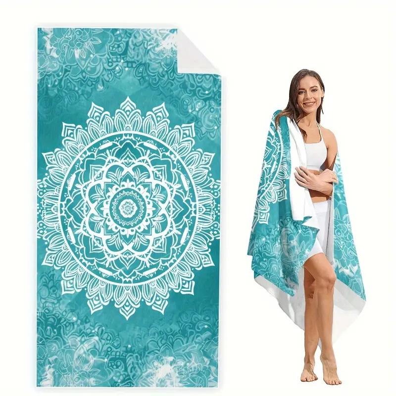 Exotic Floral Print Soft Microfiber Large Towel Water Absorbent For Beach Surf Use