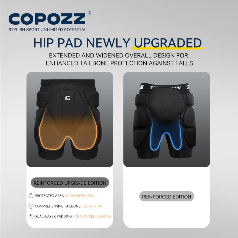 COPOZZ Upgraded Ski Knee Pads Motorcycle Skating Sport Protective Skiing Butt Protector Padded Breathable Adjustable Gear Shorts