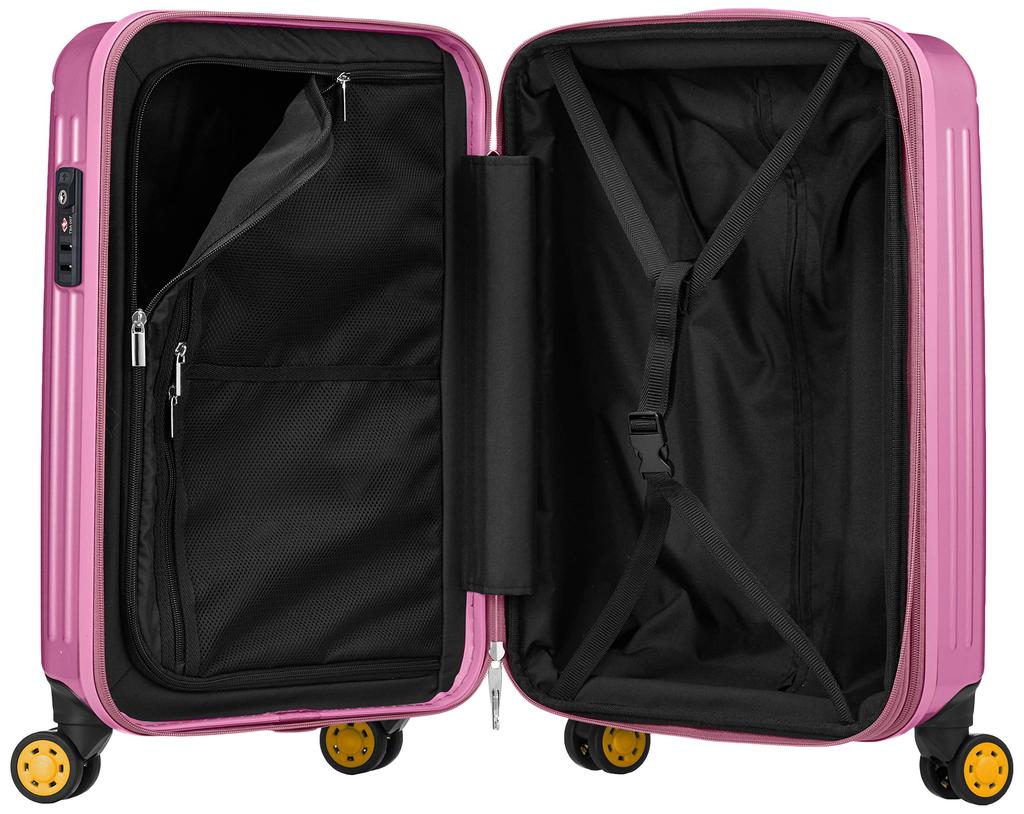 Чемодан с застежкой-молнией, расширяемым замком TSA, двойными роликами, 1 год гарантии на ремонт, 32 л, 48 см, светло-розовый [Vitas], ручная кладь, 2,8 кг