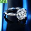 Women 'S Moissanite Jewelry Set 925 Sterling Silver Necklace Earrings Ring 1ct Round Cut Halo Ladies Jewelry For Wedding Party