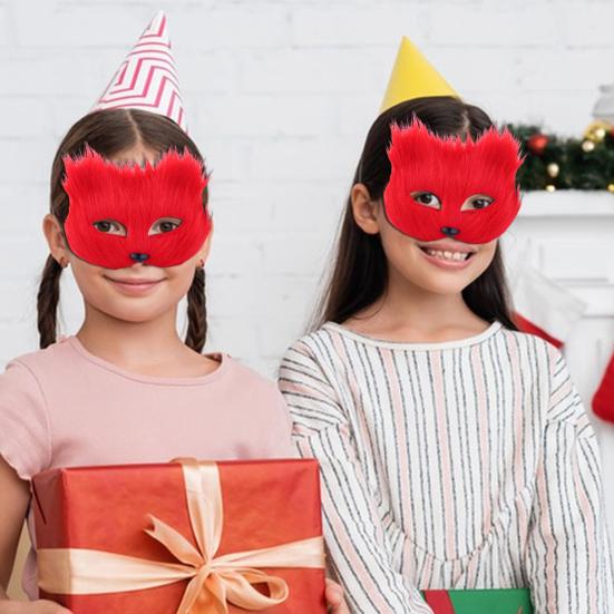 2 шт./компл., комплект с лисьим хвостом для девочек, пушистая маска, длинный лисьий хвост, комплект из искусственного меха, Хэллоуин, кошачий хвост, косплей, комплект с лисьим и волчьим хвостом