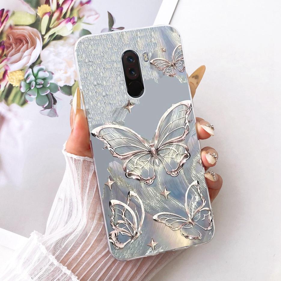 For Xiaomi Pocophone F1 Case Luxury Flowers Butterfly Painted Cover Soft Slim Phone Case For Xiaomi Poco F1 PhoneF1 PocoF1 Shell