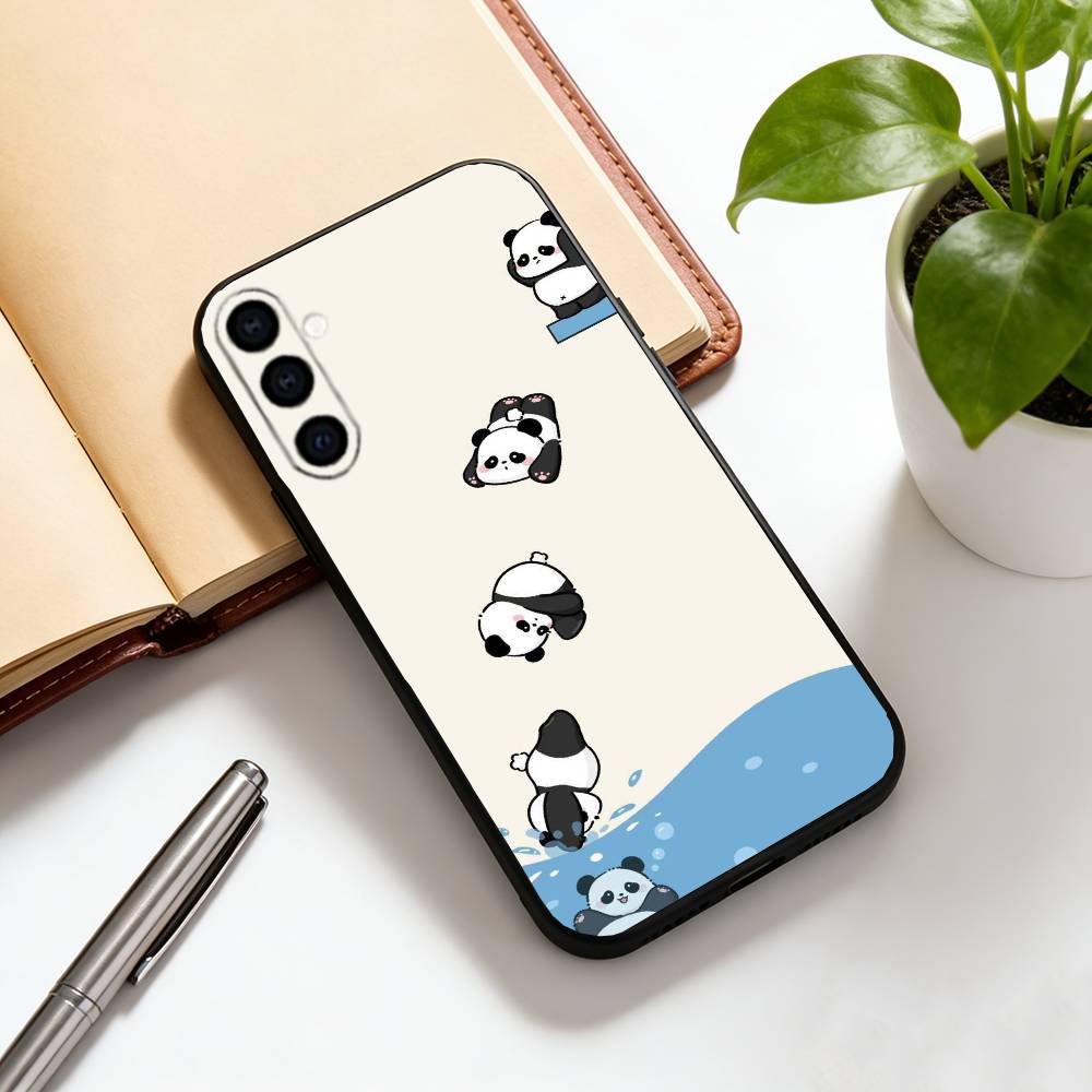Чехол для телефона Панда Черный Силиконовый Мягкий Для Samsung Galaxy A73,A72,A71,A70,A53,A52,A51