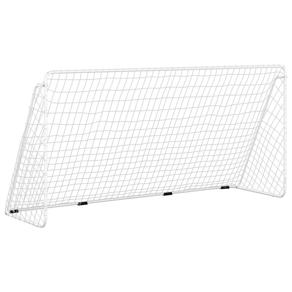 Football Goal with Net White 366 x 122 x 182 cm Steel