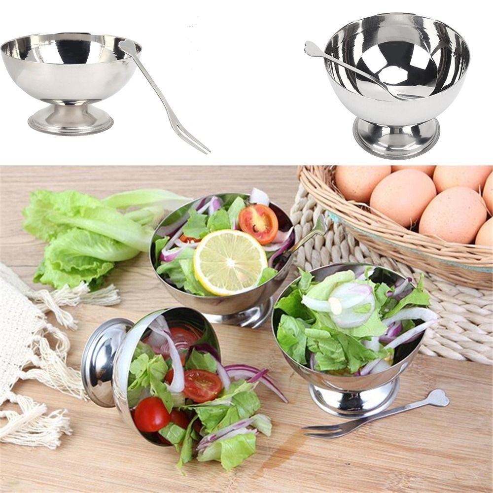 Круглые десертные чашки из нержавеющей стали, контейнер для конфет, полезный держатель для десерта, салатница