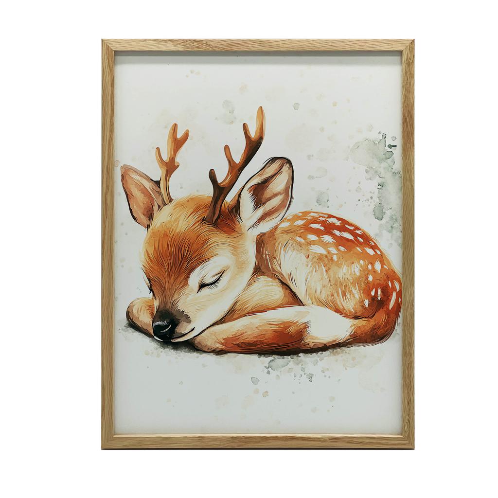 Plakat Śpiąca Sarenka Plakat Śpiąca Sarenka, 30X40 Cm, Bez Ramy, Płótno Premium Na Blejtramie