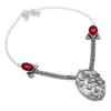 Howlite Jasper, Garnet 925 Sterling Silver Jewelry Necklace 18" Y4J67