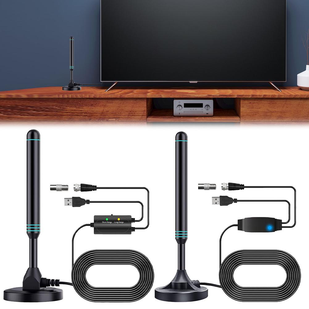 4K/1080P HD Digital TV Antenna Magnetic Base 480+ Miles Portable HD TV Antenna VHF UHF Indoor Outdoor Antenna for DVB-T2 TV HDTV