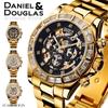 Watch DD8802DG Automatic DANIEL DOUGLAS Gold Black Mechanical Automatic Diamond Watch [Daniel & Douglas] & Men's