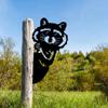 Raccoon Head Shape Iron Silhouette Cute Ornament For Outdoor Garden Fence Farm Craftwork Decor for Garden Party Décor