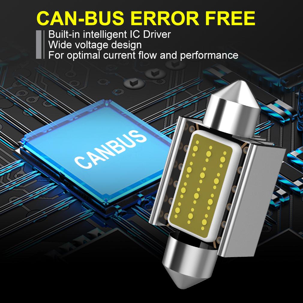 2 шт. C5W COB LED C10W автомобиль 31 мм 36 мм 39 мм 41 мм Canbus гирлянды лампы для чтения лампа для чтения авто интерьерный купол номерной знак автомобиля лампа на двери багажника 6500K белый