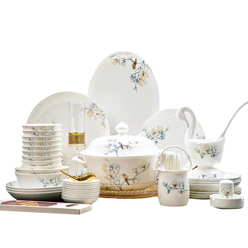 Набор столовой посуды из тонкого костяного фарфора Jingdezhen