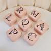 1PC Jewelry Boxes for Wedding Party Black Alphabet Personalized Pink Gift Box Jewellery Holder Jewelry Organizer Case