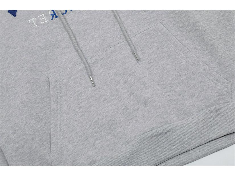 Trapstar Unisex Blue & White Embroidered Towel Hoodie - Casual Couple Style