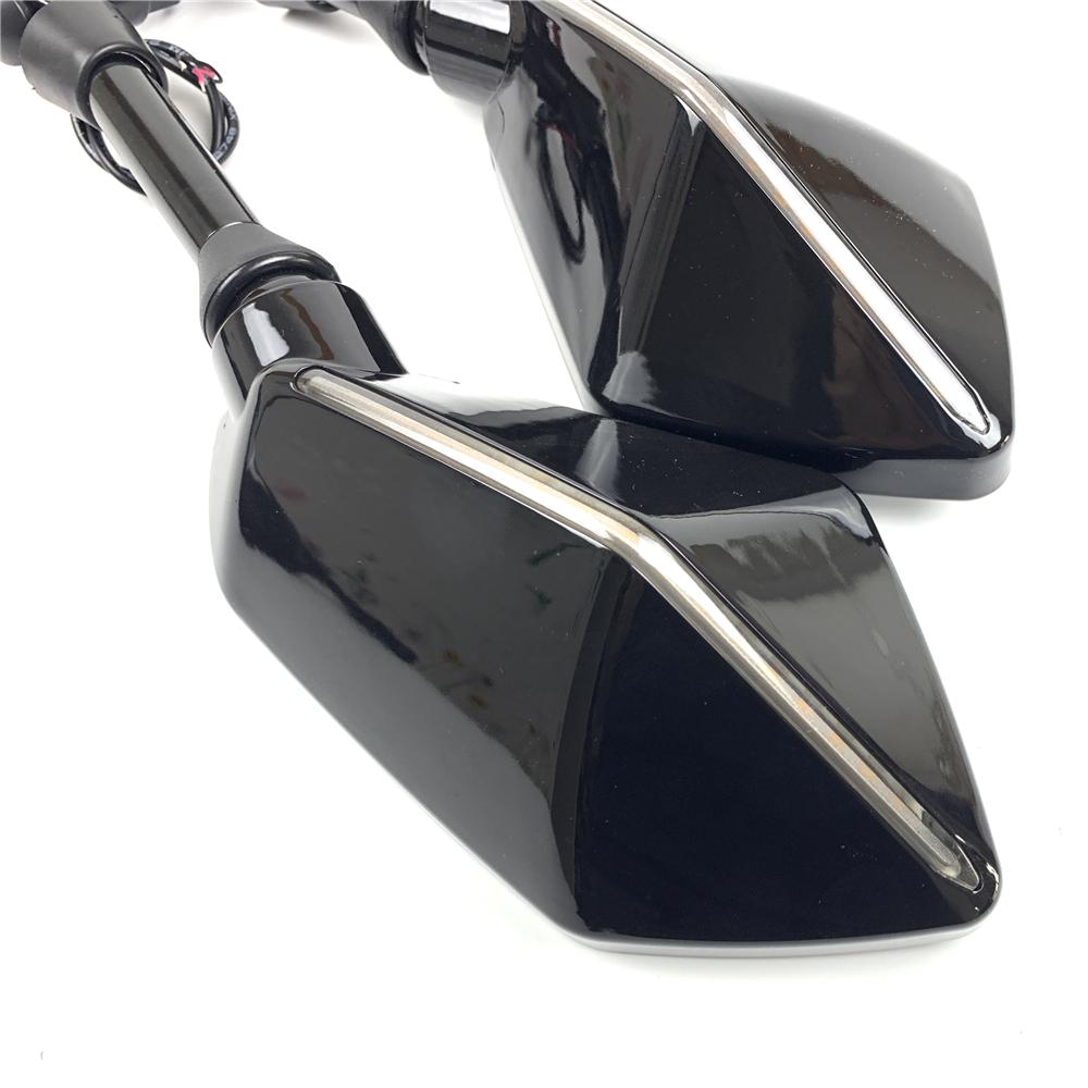 Для Kawasaki NINJA Z750 Z800 Z900 Z1000 650R ER6N ER6F ER5 зеркало заднего вида 10 мм боковое зеркало мотоцикла со светодиодной подсветкой