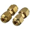 2 Pcs Brass AC Copper Pipe 1/4" Extension Connector Copper Pipe Quick Connector  Copper Fittings
