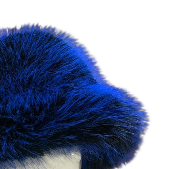 Yousheng Women Basin Hat Faux Fur Rich Colors Soft Thickened Fluffy Keep Warm Decorative Creative Design Bucket Hat Clothes Accessory