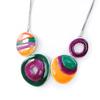 [H9018] — Дизайнерское колье «Раскраска» оранжево-зелено-фиолетовое.