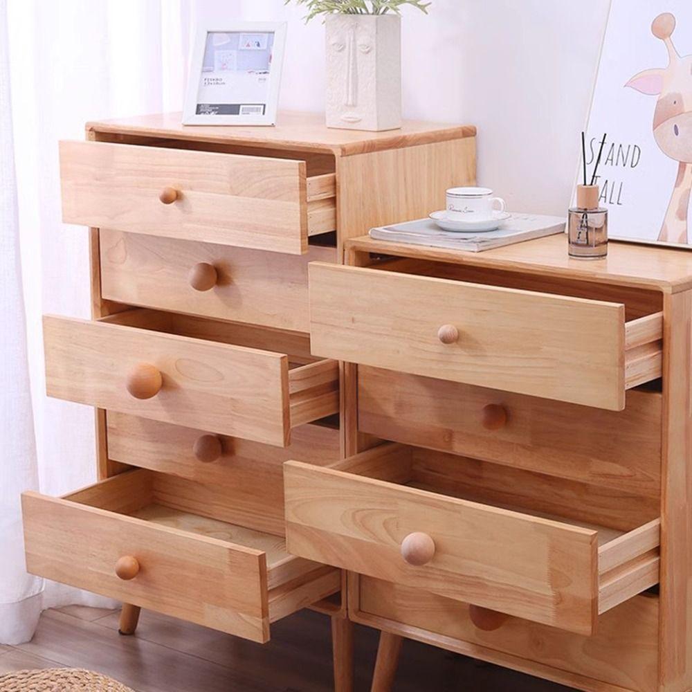 DIY Nordic Cupboard Wardrobe Pulls Simple Beech Wardrobe Knob Round Wood Hook Hanger Home Decoration