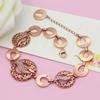 Позолоченный 585 розовым золотом Фиолетовое золото Корейская версия Модный Блестящий Полый Браслет Мода Роскошные Ювелирные Изделия