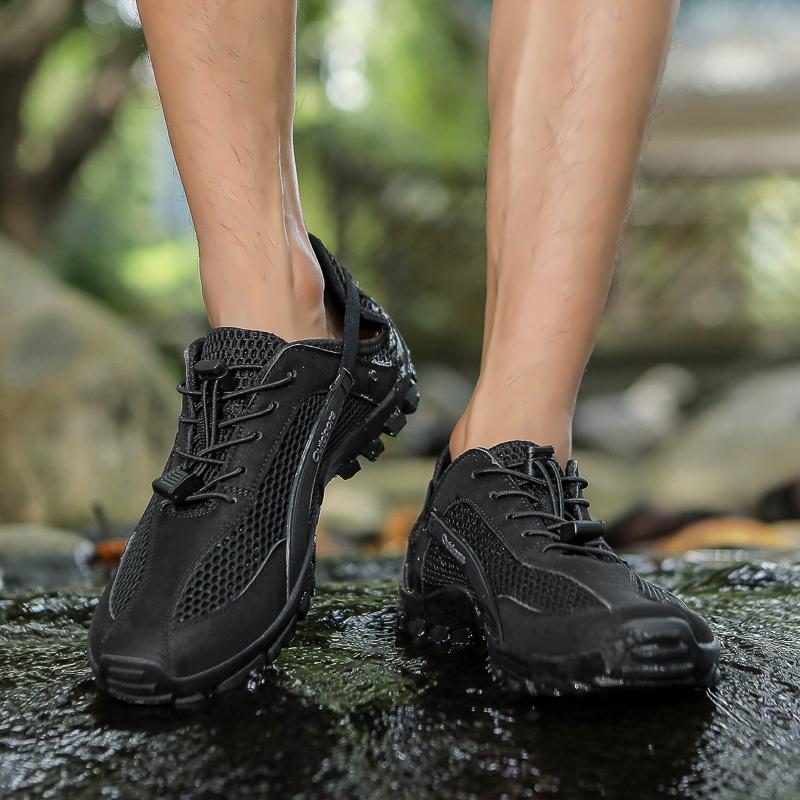Fashion Men's Solid Color Creek Tracing Water Shoes Outdoor Beach Swimming Mountaineering Shoes Breathable Quick-Dry Aqua Shoes Women