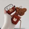 Ретро бурый медведь плюшевый с подвеской 3d теплый милый мультяшный чехол для наушников для Apple Airpods 1 3 Pro 2 2nd силиконовый мягкий чехол