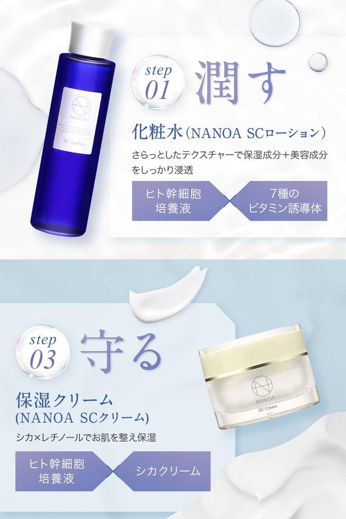 NANOA Skin Care Gift Human Stem Очень привлекает увлажняющий старение Сделано в Японии (Наноа) Набор, Клетки, Врачи, EGF, Уход, Валентина, Керамид,