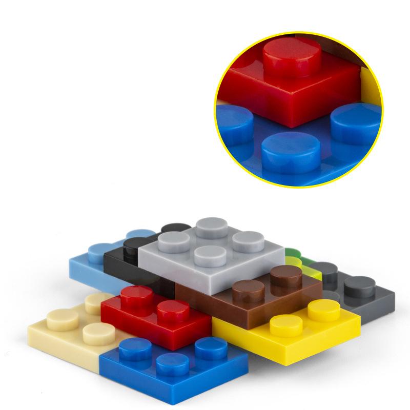 Нетоксичные 80 шт./лот Строительные блоки Moc Пластины Тонкие Фигурки Кирпичики 2x2 Точки Образовательные Творческие Размер Совместим с 3022 Классическая Детская Игрушка