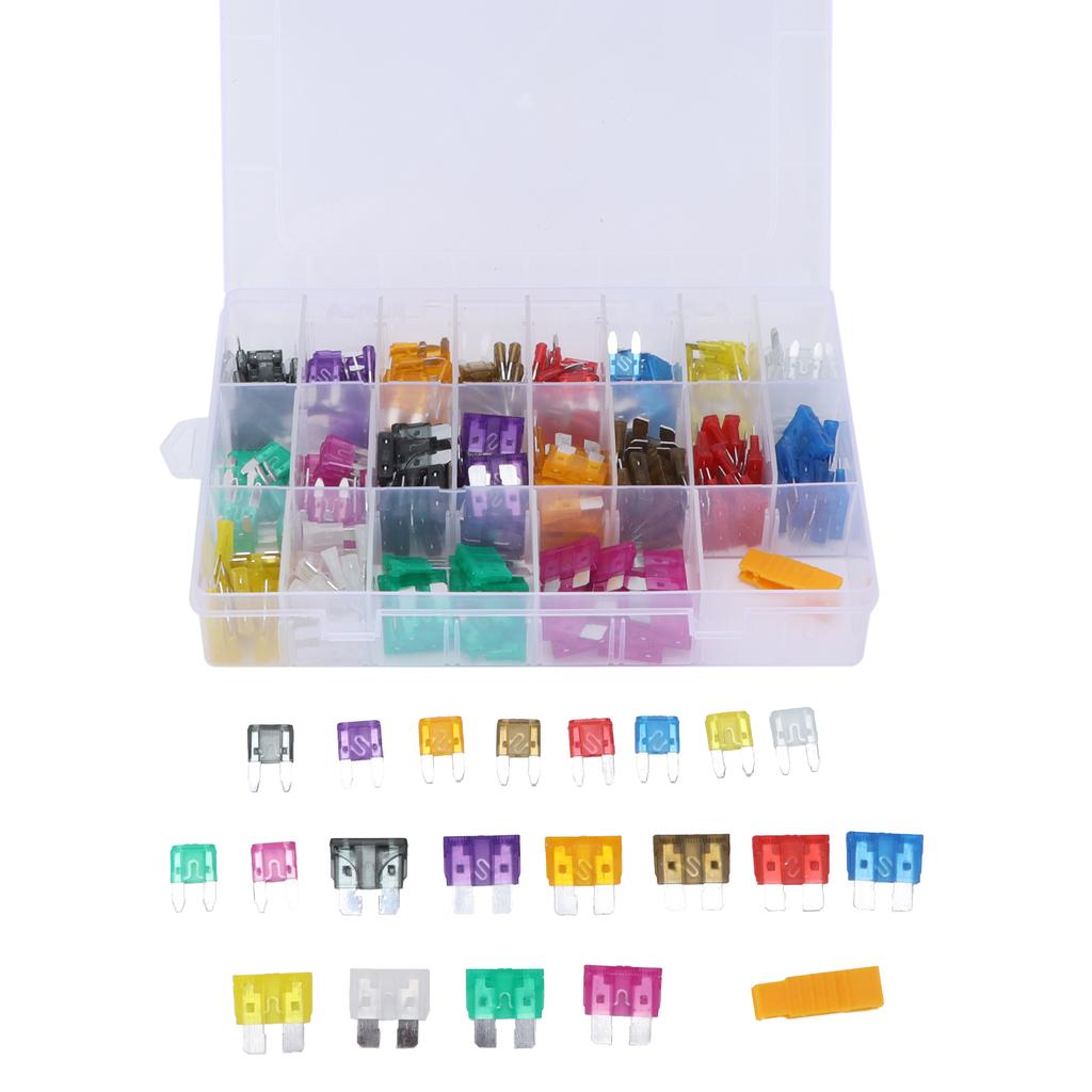 220pcs Blade Fuse Assortment Small Medium Size 2 3 5  7.5 10 15 20 25 30 35AMP for Car Trucks ATVs