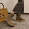 Martin Boots Women's Thick Soled Brown British Style Big Yellow Boots Single Boots Women's Boots Short Boots