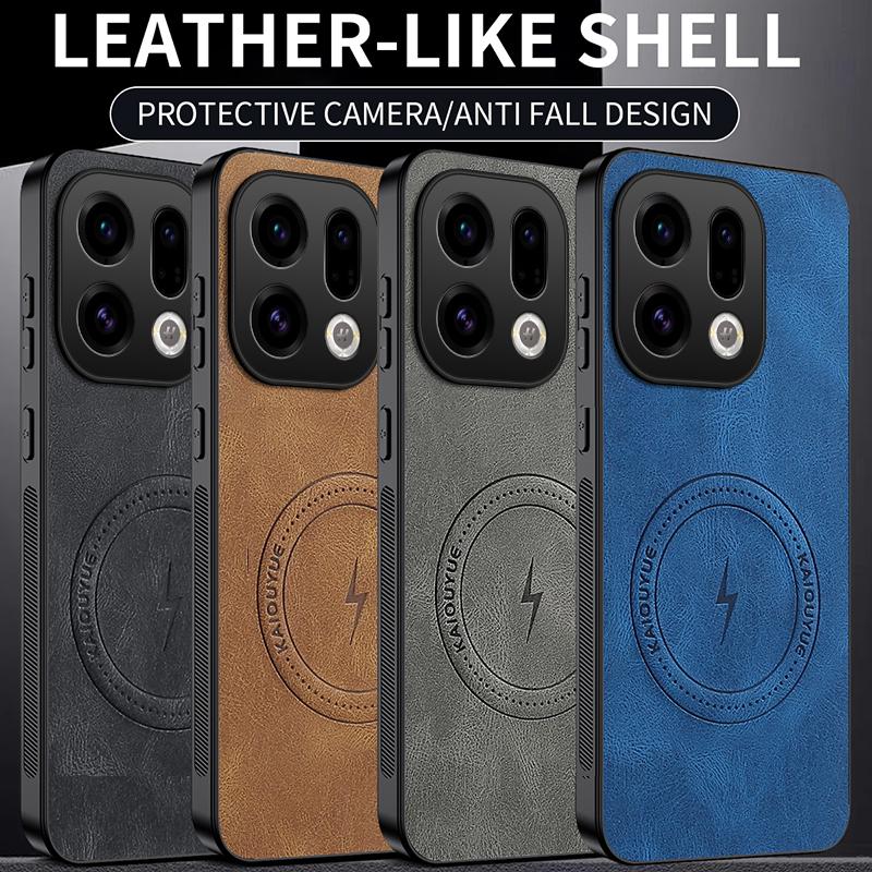 Модный кожаный силиконовый чехол с эффектом молнии для Oppo Find X9 Для OPPO Find X9 Магнитная беспроводная зарядка Противоударный чехол Чехол для Find X9