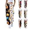 Женские повседневные модные повседневные брюки с принтом на Хэллоуин