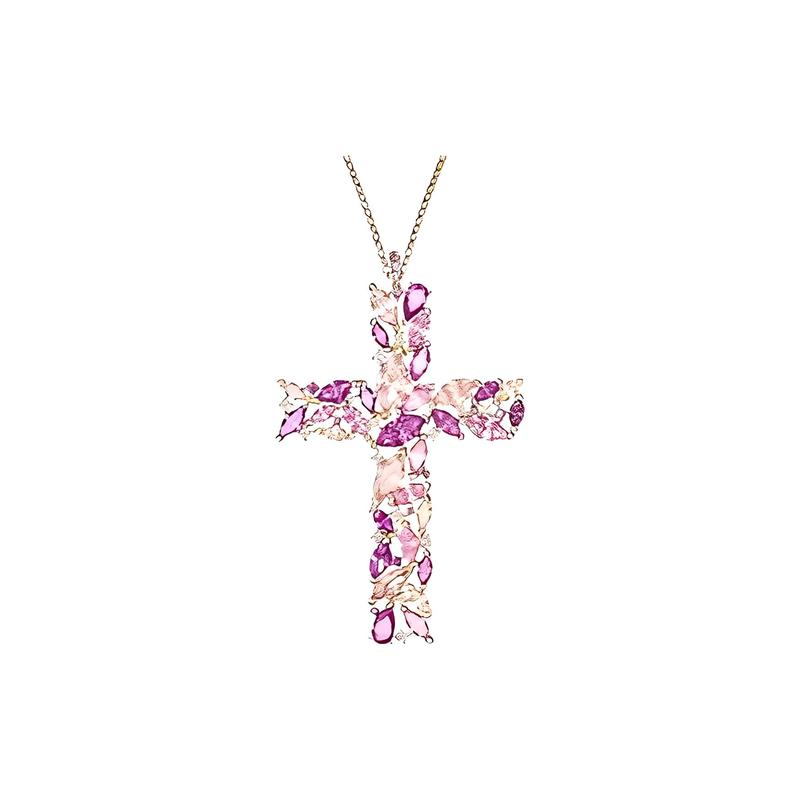 Swarovski Magda fashion versatile cross gold-plated crystal necklace for women 5430885