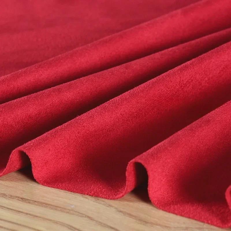 100x150cm Suede Fabric Stretch Double Microfiber for Costume Dresses Skirt Sewing Stretch Frosted Cloth Plain Material