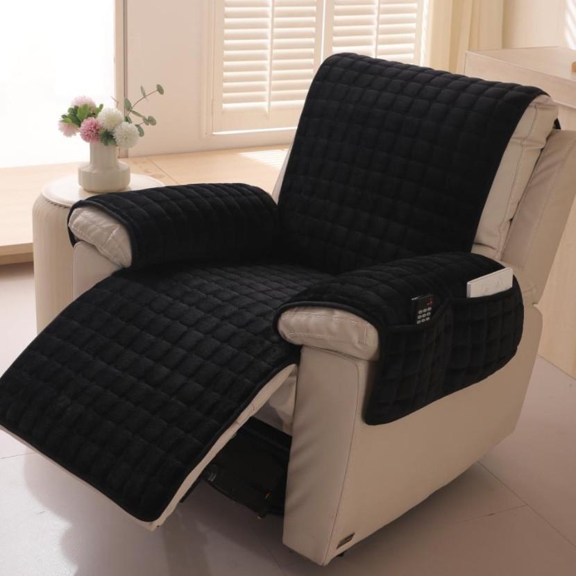 Recliner Leisure Sofa Protector Cover with Armrests Pockets Armchair Case Plush Sofa Cover Non-Slip Wear Resistant Chair Covers