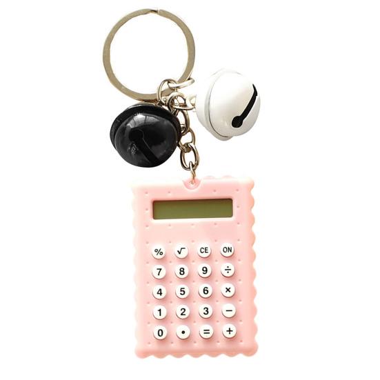 Мини-портативный калькулятор, колокольчик, декор, брелок, мультяшная форма Buscuit, 8 цифр, разборчивый ЖК-дисплей, прочные клавиши, механический переключатель с батарейным питанием