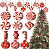 Christmas Candy Cane Hanging Ornaments Candy Lollipop Christmas Tree Decorations Woodcarving Twisted Crutch Ornaments