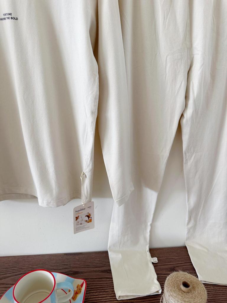 Осенняя пижама для подростка и ребенка постарше - Однотонная, Унисекс, Мягкая лайкра, Хлопок из Синьцзяна, Удобная и приятная для кожи