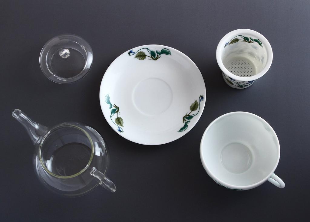 Toyo Ceramics Арита Фарфор Селадоновая Глазурь Чайный Набор на Одного, Фиолетовый, TFO-003