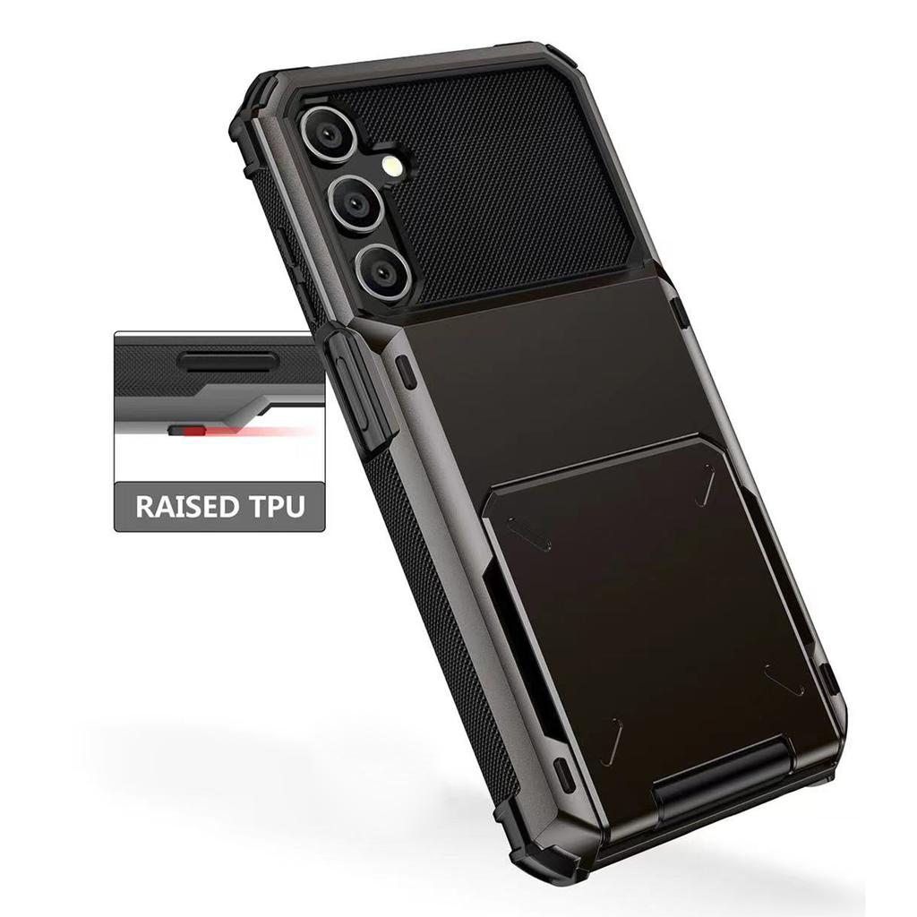 For Samsung Galaxy S23 FE Case PC+TPU Dual Layer Shockproof Cover with Card Holder