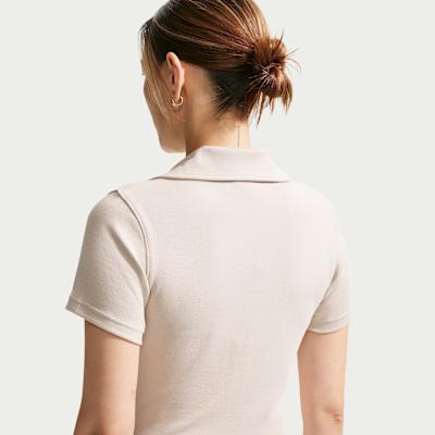 Women's Nike Polo Shirts Women's Beige Lapel Moderate