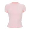Women Tee Shirt Round Neck Short Sleeve Pullover Tops Slim Fit Solid Color T-shirt Streetwear